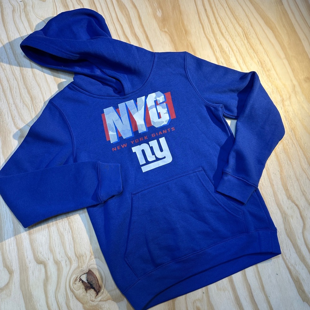 NFL Team Apparel Youth Medium 10/12 New York Giants Blue Graphic Hoodie